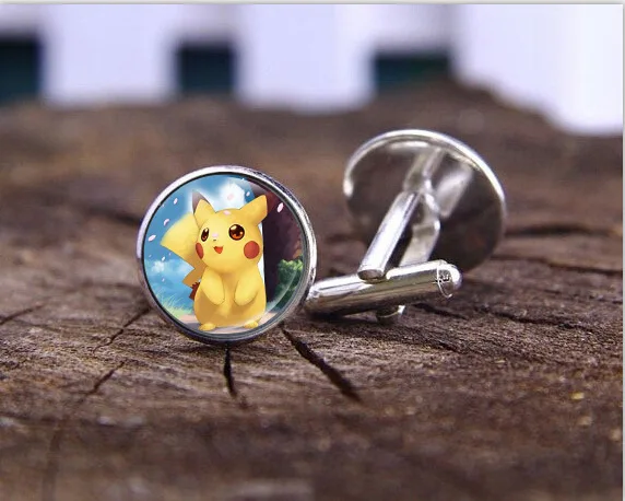 Милые запонки &quotПокемон&quot Пикачу эльфы мяч посеребренные аксессуары