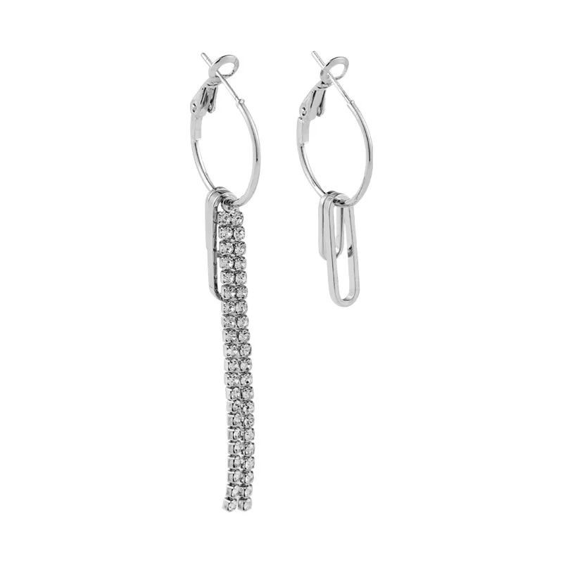 

TIMRONLY Exaggerated Big Circle Dangle Earrings for Women Ladies Bling Bling Crystal Chain Tassel Earring French Jewellery