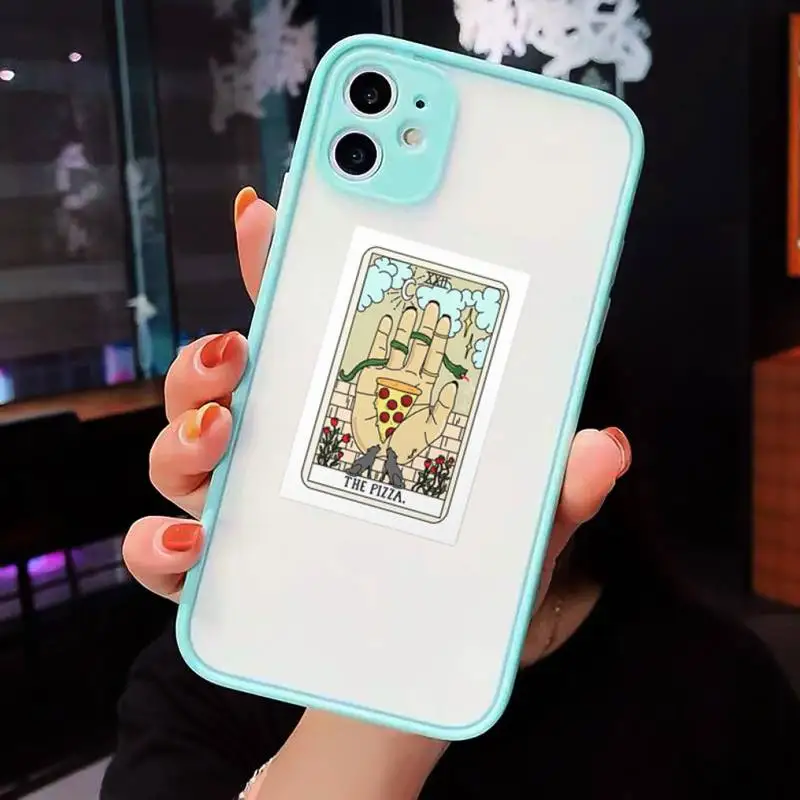 

Aesthetic Art pizza coffee Phone Case Matte For iPhone 12 Mini 11 Pro XR XS Max 7 8 Plus X Hard PC Back Cover