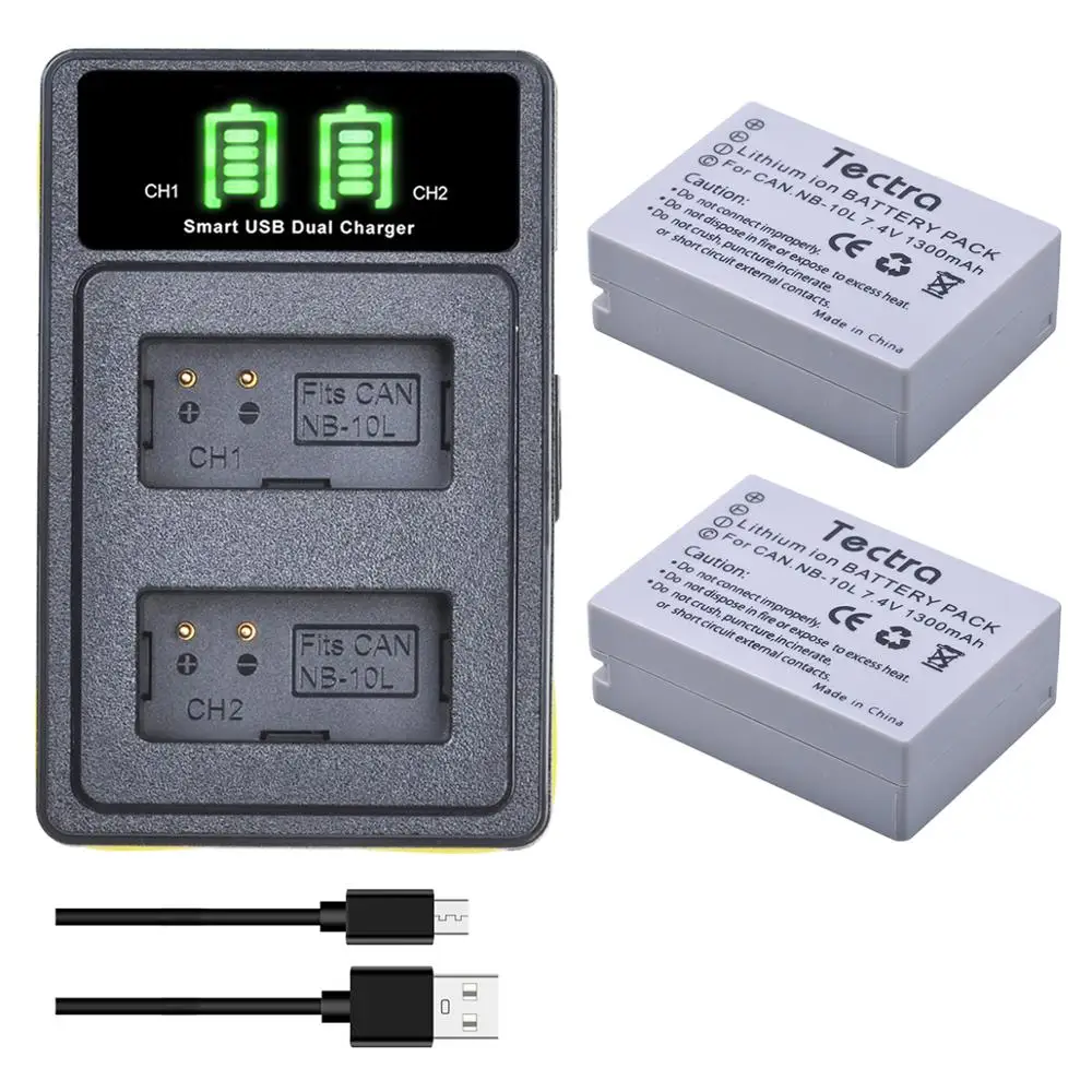 NB 10L аккумулятор и двойное зарядное устройство USB для Canon CB 2LC PowerShot G1 X G15 G16 SX40 HS SX50