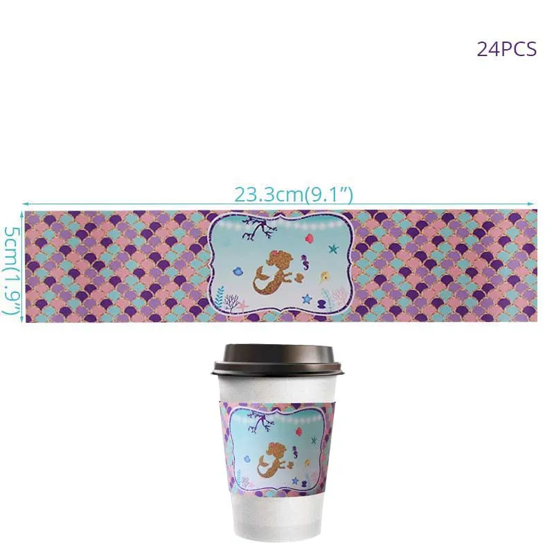 cup wrapper MEIDDING вечерние воздушные шары-гирлянды в виде хвоста русалки для девочек, украшения для дня рождения, вечеринки на пляже, свадьбы - Цвет: cup wrapper