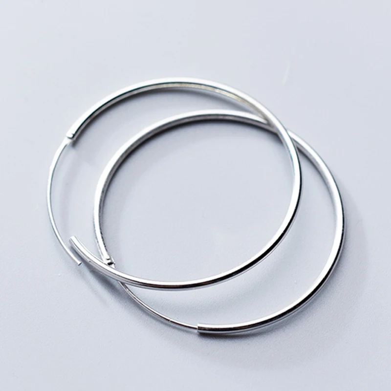 

Женские круглые серьги-кольца из серебра 925 пробы, 3 см/5 см