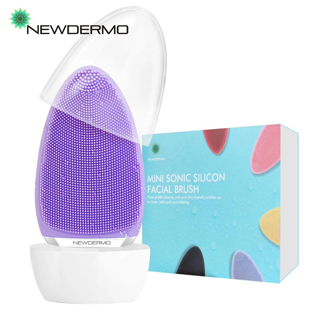 

NEWDERMO Ultrasonic Electric Facial Cleansing Brush 2 Modes & 7 levels Gentle Exfoliating Pore Cleaner Massage IPX7 Waterproof