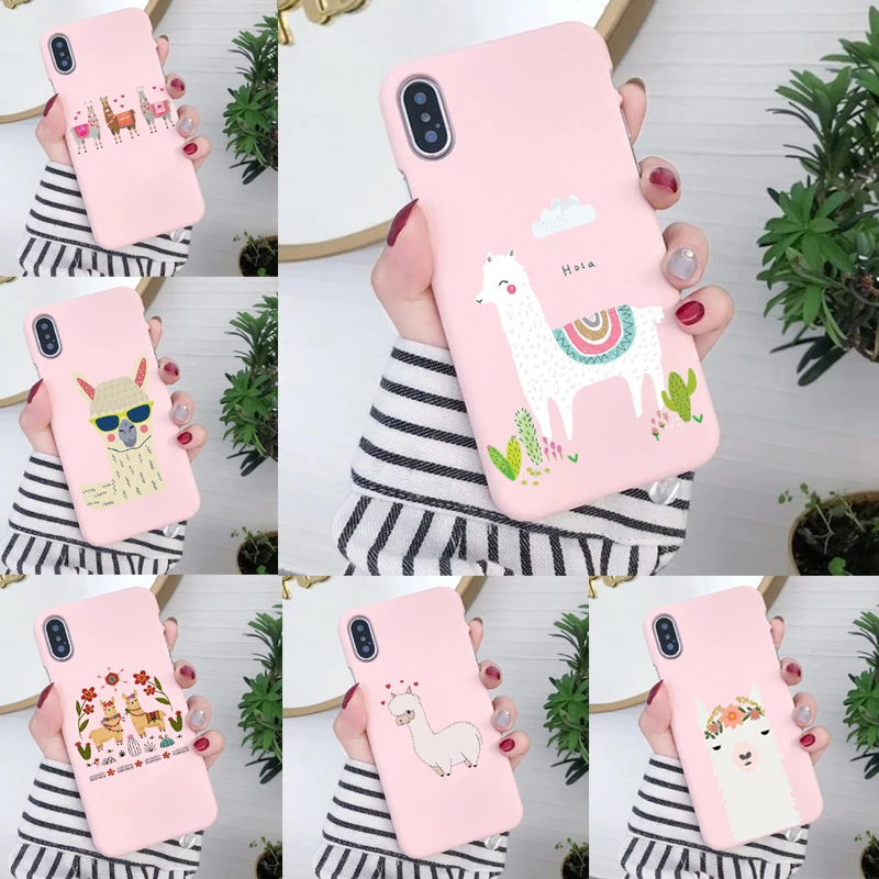 Kawaii милый Llama Альпака животные чехол для телефона iPhone XS MAX 6 6S 7 8 Plus X XR 11Pro 11