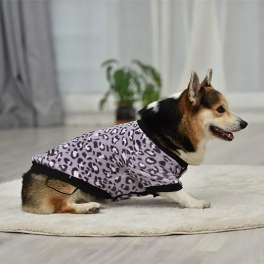 Новый модный осенний комплект с собакой теплая одежда леопардовым принтом
