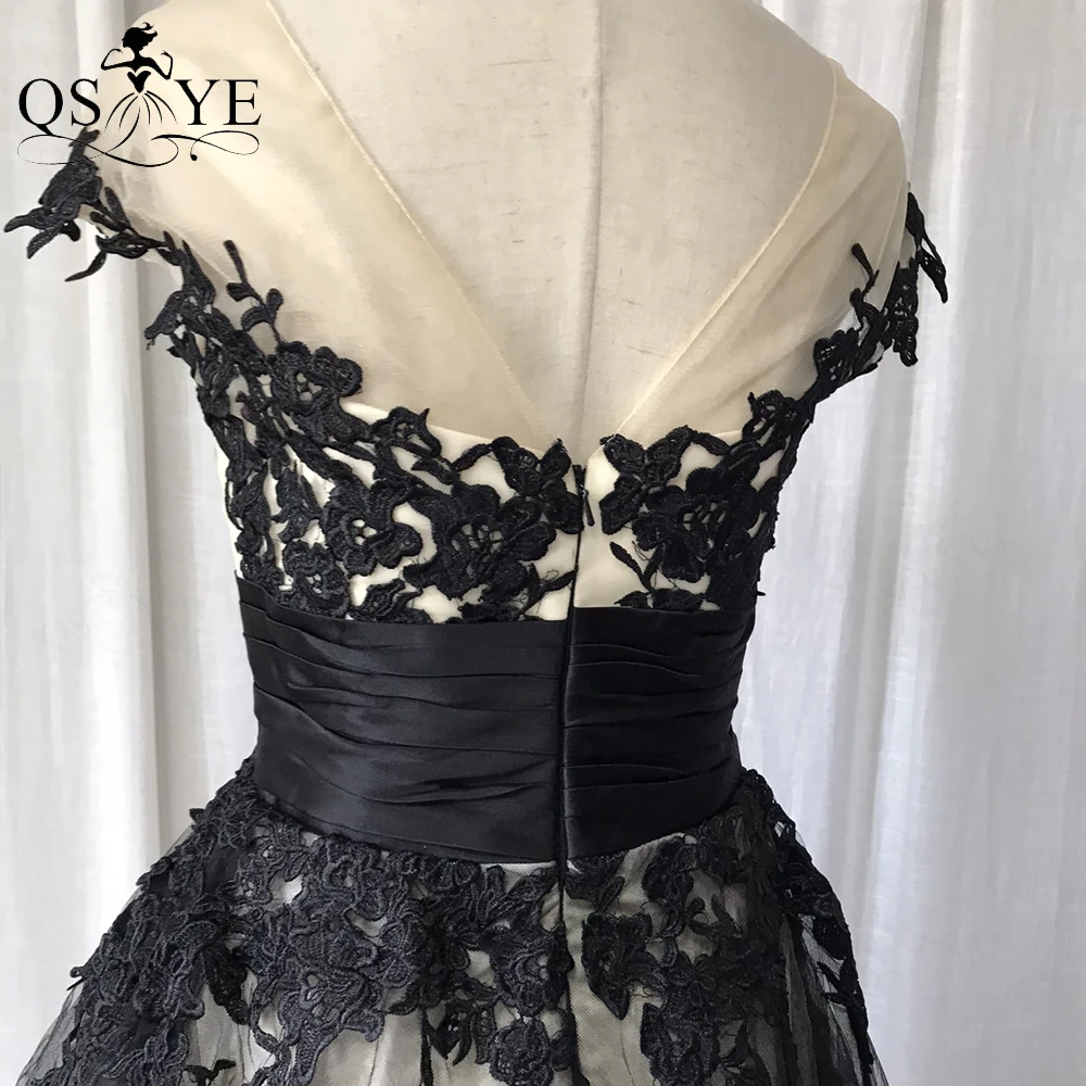 

Black Lace Short Prom Dress Homecoming Dress Champagne Short Gown Girl Tulle Graduation Party Gown Short Evening Dress Vestido