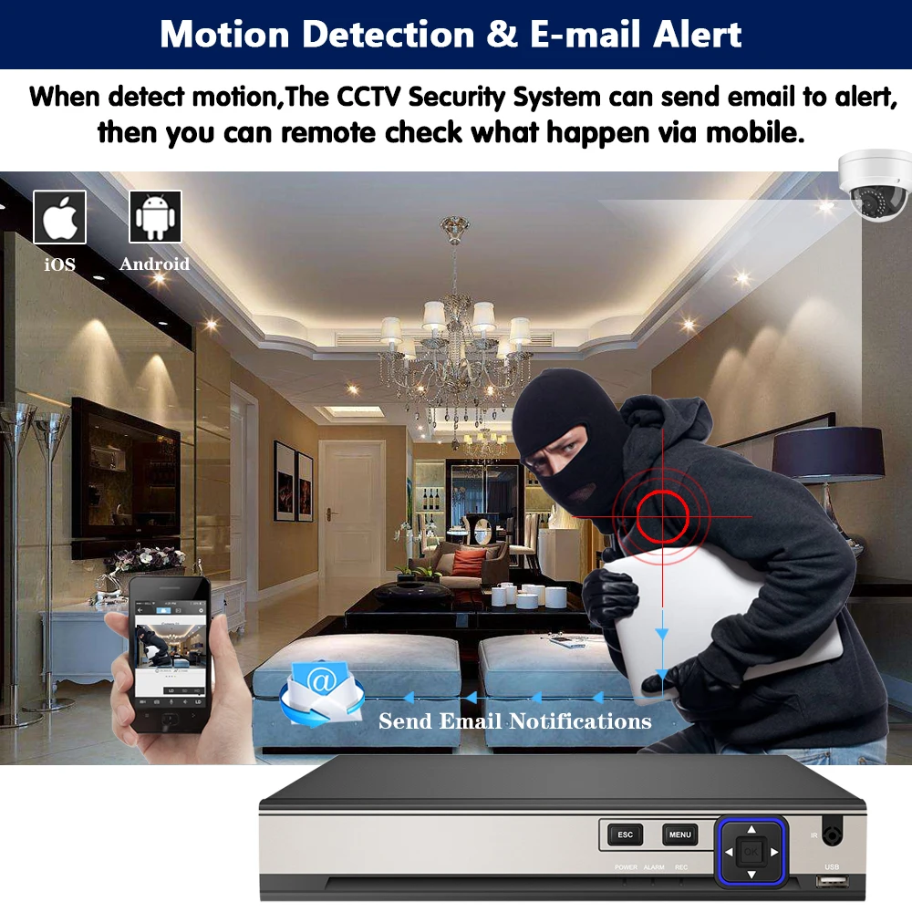 

4CH 8CH POE 5MP 48V NVR System 5MP h.265 Audio Record NVR Camera Kit Outdoor P2P IR CCTV Surveillance Home Security Video Set