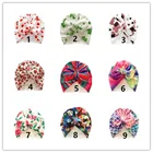 Модная детская шапка с бантом, детская шапка с четырехлистным клевером, шапка для новорожденных с фруктовым узором, теплая шапка для младенцев, головной убор, подарок на день рождения