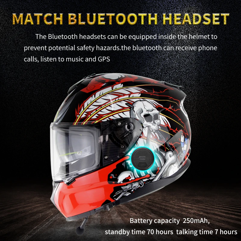 ECE Bluetooth шлем для телефонных звонков/музыки/gps мотоциклетный мужской шлем Полнолицевой шлем моторный велосипед Capacete Moto Casco SOMAN 961