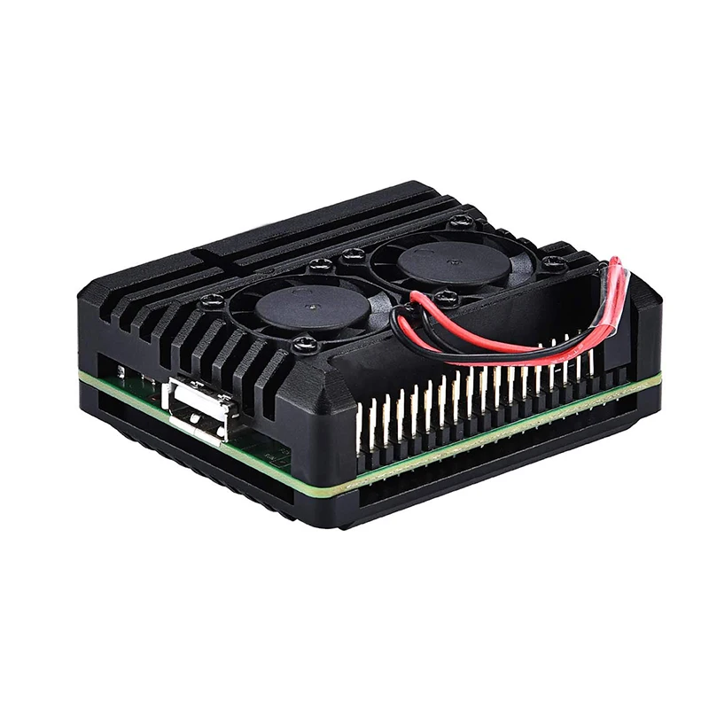 Aokin для Raspberry Pi 3A+ чехол теплоотвод Raspberry Pi 3A+ корпус алюминиевый сплав двойной вентилятор охлаждения чехол