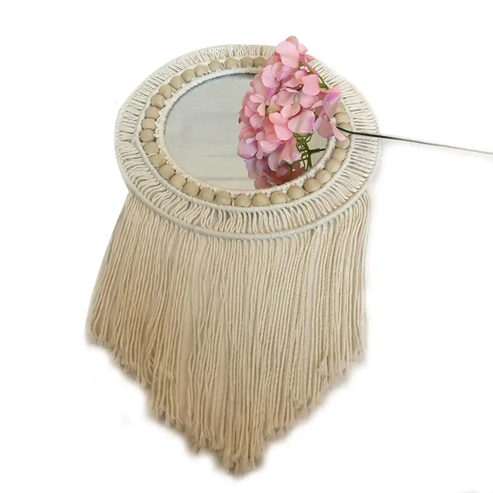 Макраме Настенное подвесное зеркало Boho геометрическое декоративное mi rror квартира гостиная спальня комната в общежитии Entryways украшение дома mi