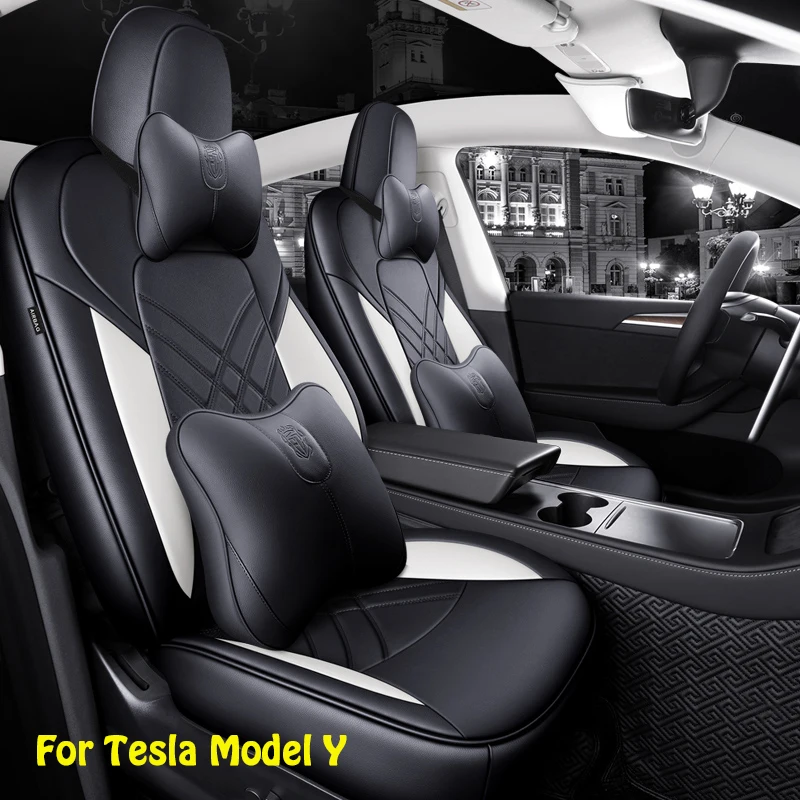 Custom Original Car Seat Cover For Tesla Model Y 2020 2021 Protector Cushion Front Seat/Rear Auto Styling(Green-PU) | Автомобили и