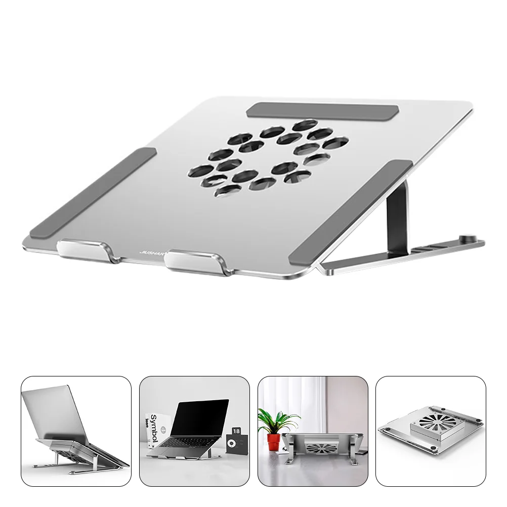 

Aluminum Alloy Laptop Cooler RGB LED Cooling Pad Adjustable Laptop Fan Cooler