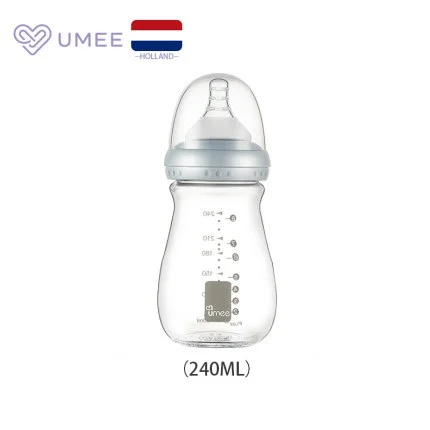 Стеклянная бутылка для молока для кормления детей Umee 240 мл с красочной защитой от падения, с защитой от коликов, с международным патентом, со... от AliExpress WW