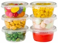 100pcs disposable plastic portion cups with lids for jelly yogurt mousses ice cream soup candy salad bowl kitchen accessories