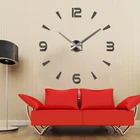 Современный дизайн Акриловые зеркальные цифровые часы простые модные большие настенные часы сделай сам наклейка украшение кварцевые часы тихие большие часы