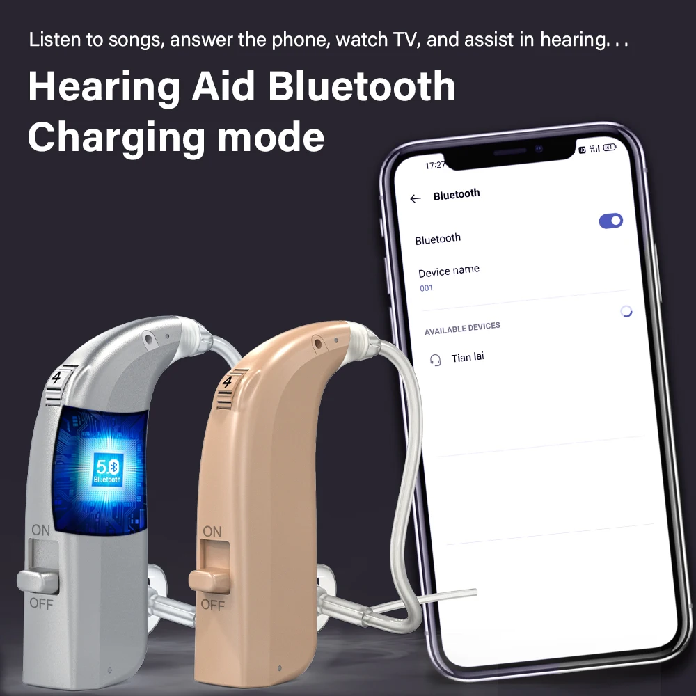 Перезаряжаемые Цифровые слуховые аппараты Bluetooth мини усилитель звука уха