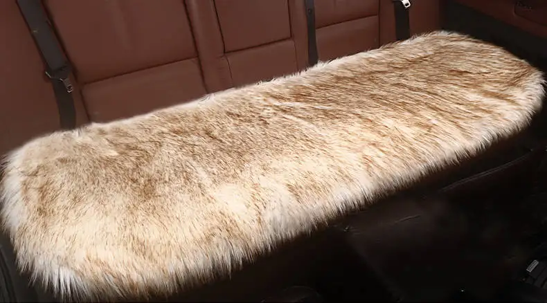 gold rear 1pcs Поставка Новая зимняя Автомобильная длинная плюшевая подушка/чехол для сиденья автомобиля плюшевый стульчик коврик шерстяной коврик - Название цвета: gold rear 1pcs