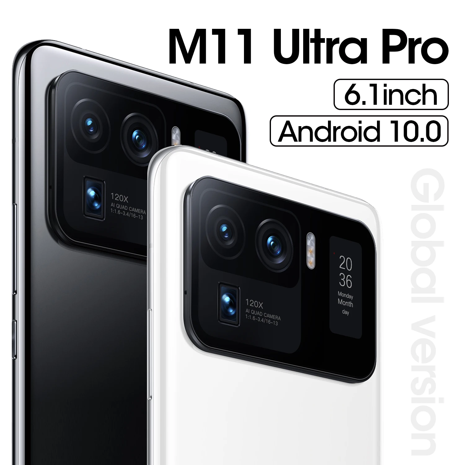 

New Arrival M11 Ultra Pro 6.1 Inch 6+128GB Andriod 10.0 Face ID Smart Phone Global Dual SIM Deca Core Mobile Cell Phone MTK6889