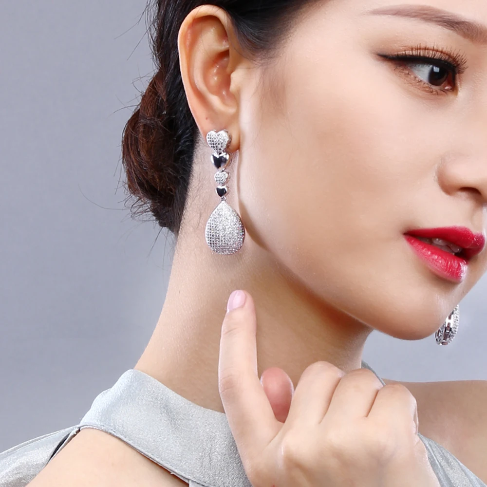 Красивые длинные висячие серьги 5 см для свадебной вечеринки роскошные свадебные