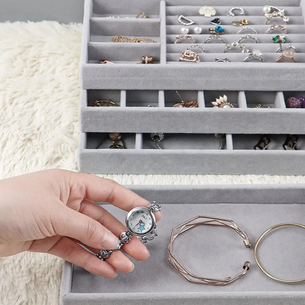 Органайзер для ювелирных изделий витрина ящик хранения подставка сережек колец