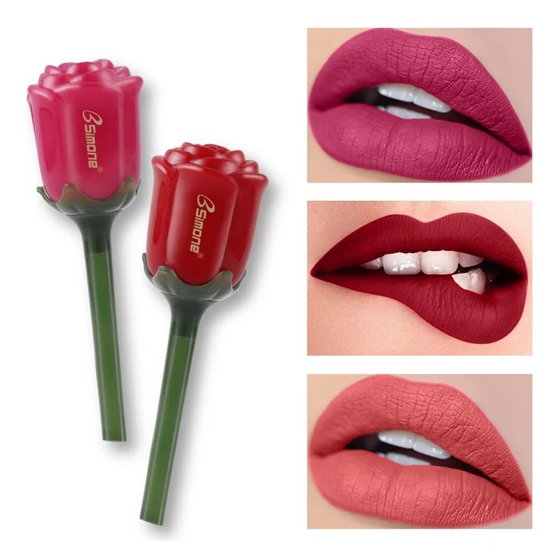Rose Type Matte Lip Glaze Moisturizing Lasting Waterproof Non-stick Cup Velvet Gloss Balm MKXJ | Красота и здоровье