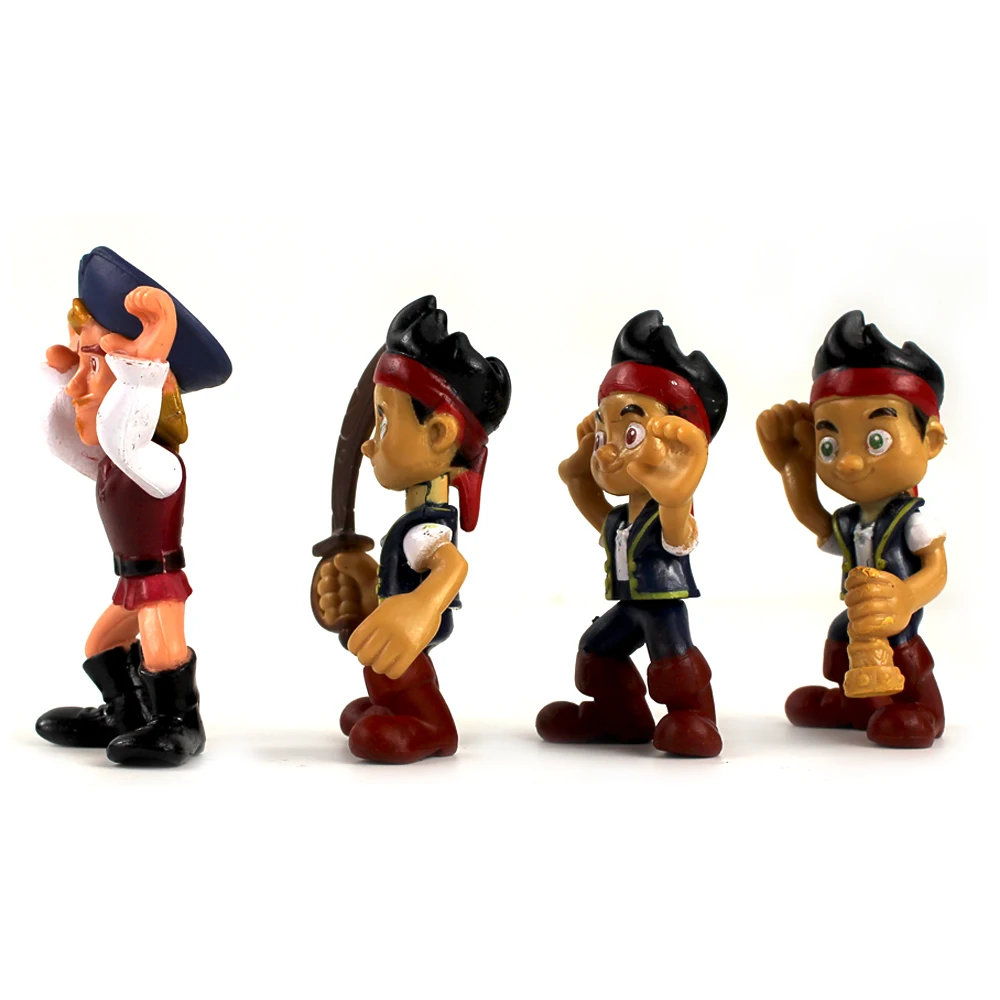

8pcs Anime Cartoon Jake and the never land Pirates PVC Action Figure Pirate Captain Jack Toys Gifts for Children