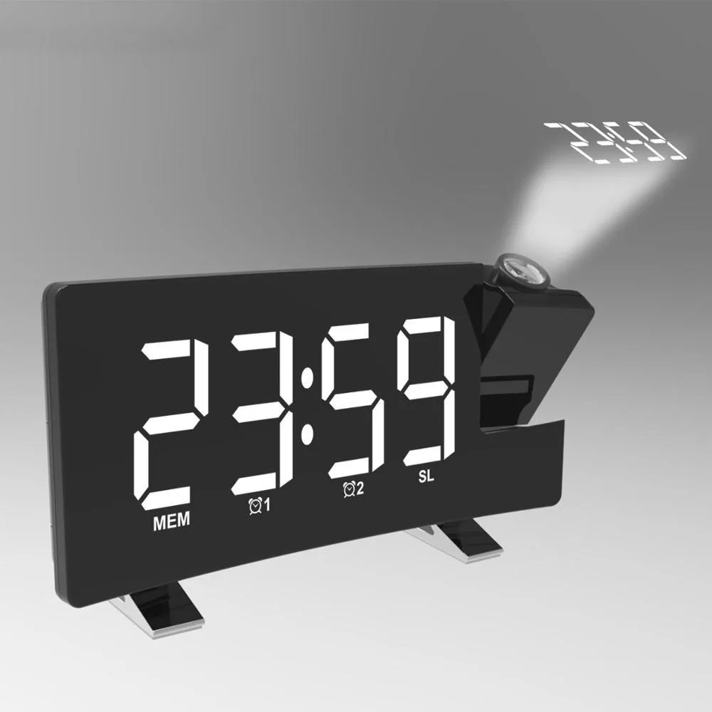

FM76-108 Band Радио цифровые часы 8 дюймов светодиодный проектор Проекция Повтор Будильник Радио таймер подсветка 3 Вт колонки для дома