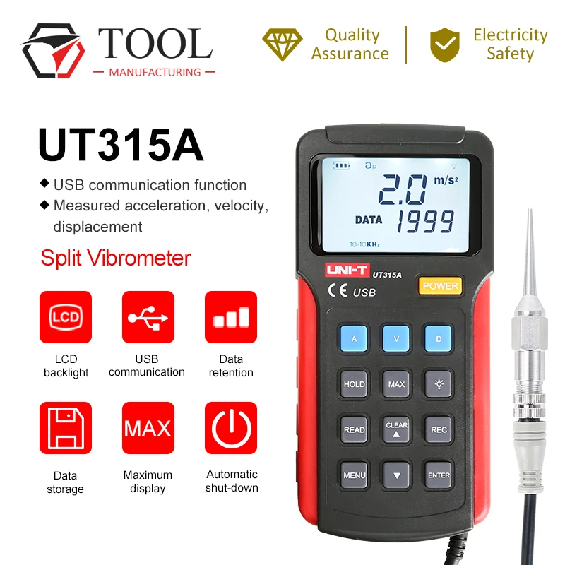 UNI T цифровой тестеры вибрации прибор зонд анализатор чувствительность UT315A