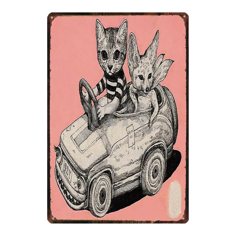 

Японский знак кошки, металлическая фотография, настенный постер, художественный Декор для дома