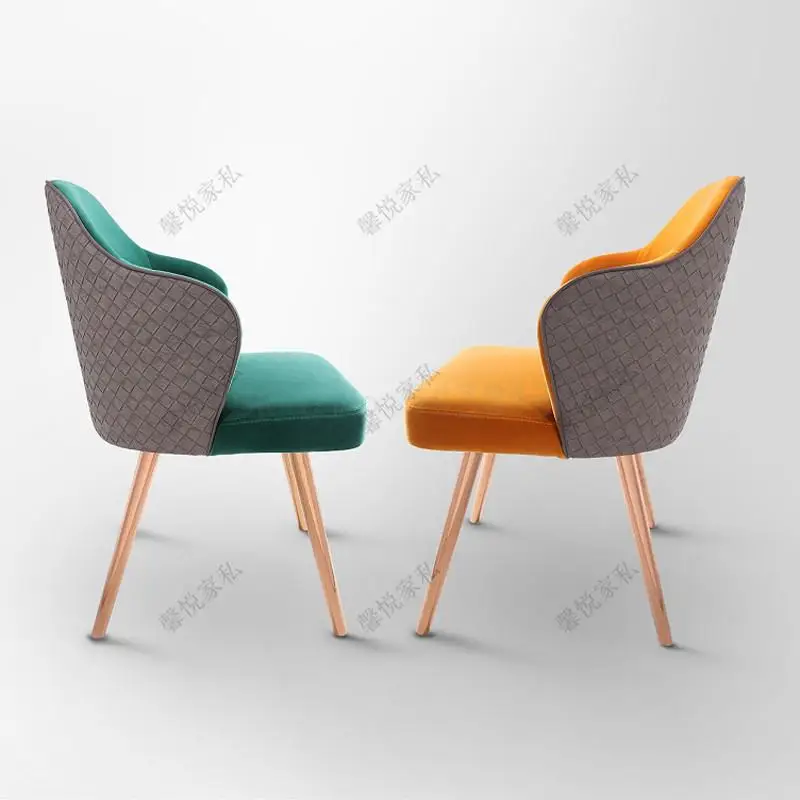 Роскошный простой металлический обеденный стул из нержавеющей стали в