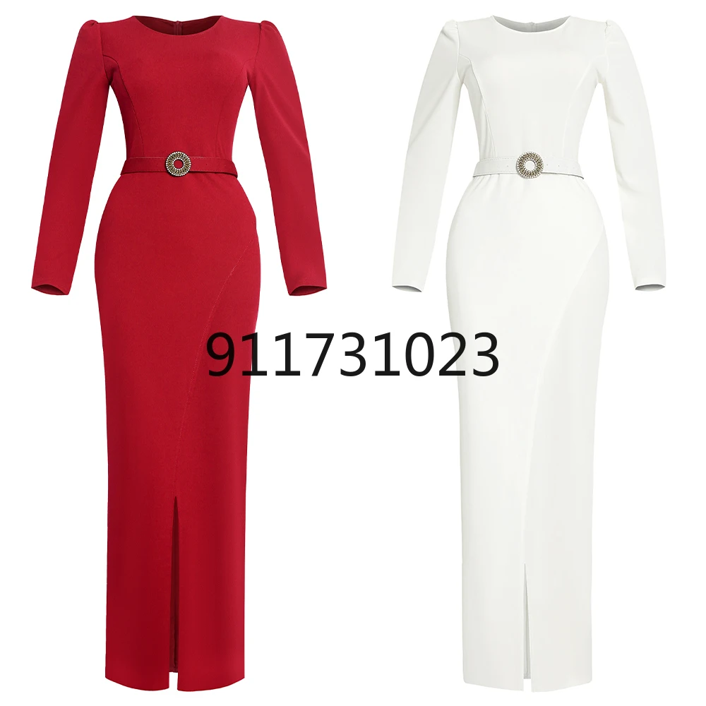 African Evening Party Dress Long Sleeve High Waist Women's Elegant Dashiki Sexy Slit Dresses Outfit Office Ladies Clothing |