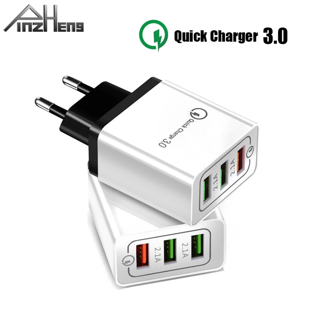 Быстрое зарядное устройство PINZHENG 3 порта USB 0 5 в 2 1 а для iPhone Samsung Xiaomi Huawei US