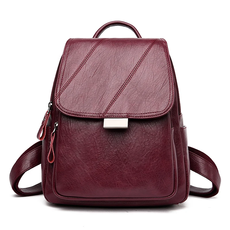 Женские кожаные рюкзаки высокого качества 2019 вместительный дорожный