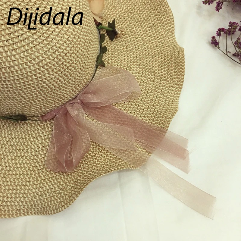 Dilidala волнистое покрытие Солнцезащитная женская соломенная шляпа для женщин