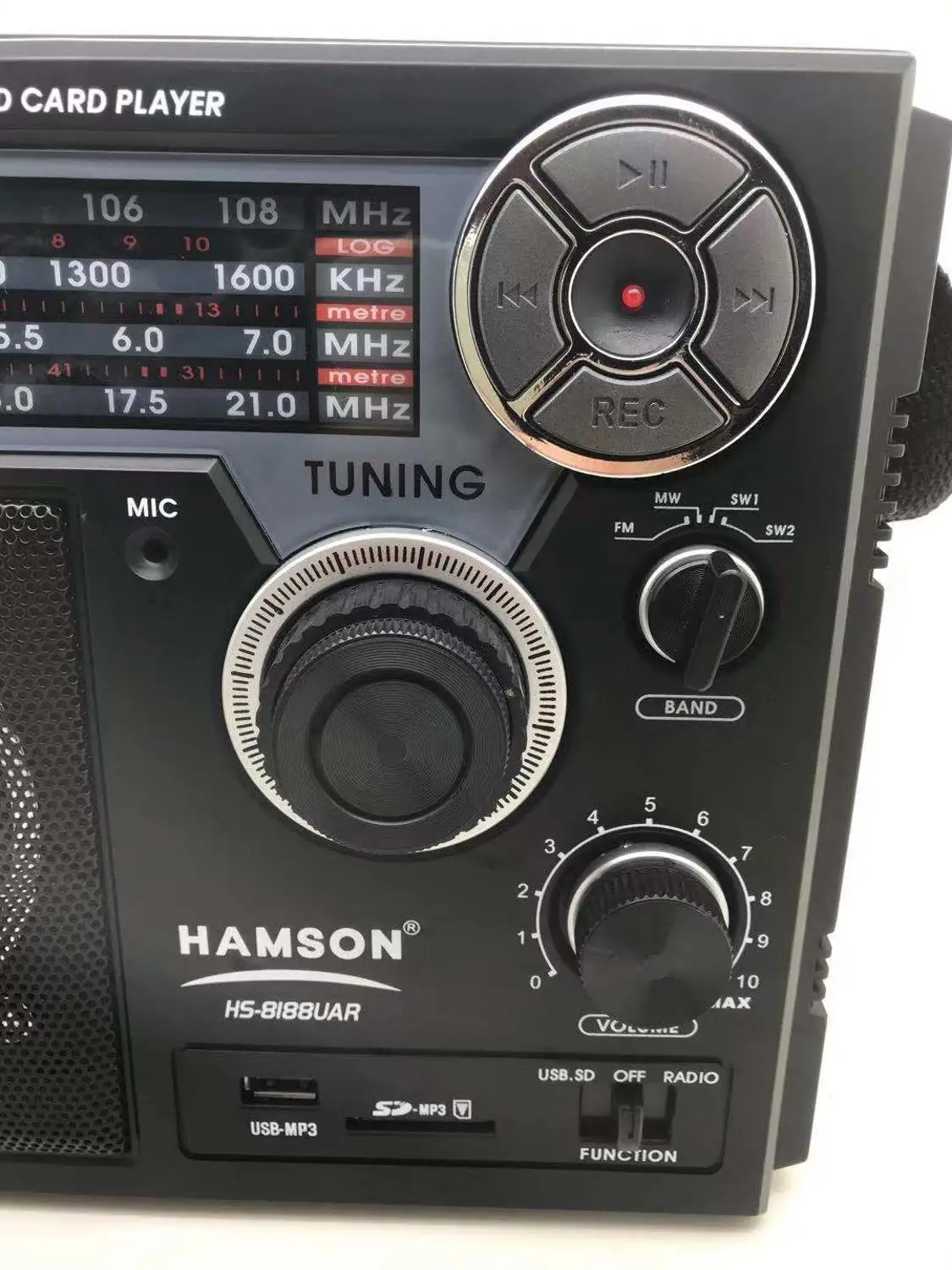 Ультрамощное классическое уличное радио и USB MP3-плеер FM/AM/SW