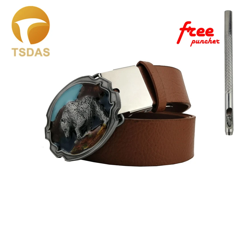 Модный милый белый медведь металлическая пряжка ремня подходящая для 4 см