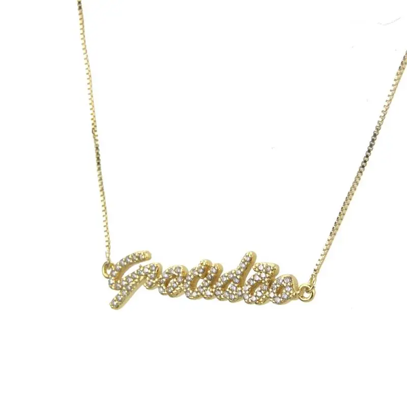 SUNSLL новое Золотое и медное ожерелье белое кубическое циркониевое ожерелье с буквенными подвесками женское ожерелье модные вечерние ювелирные изделия кулон подарок