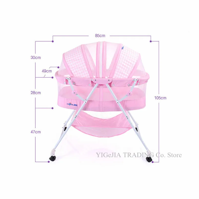 Складная детская кровать с москитной сеткой портативная качалка колыбель 4