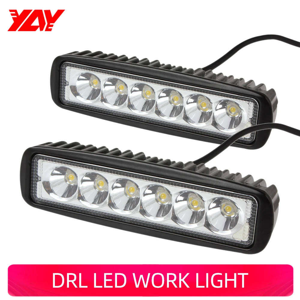 Yay DRL светодиодный рабочий светильник 18 Вт 10 30 в 4WD 12 В для внедорожника грузовика