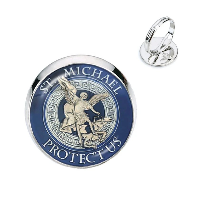 Кольца в стиле Св. Майкла модные регулируемые кольца с защитой ко мне Святого