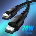 USB Type C PD 20 Вт USB кабель для iPhone 12 Pro Max 11 X XS 8, быстрый USB C кабель для iPhone, зарядный кабель, USB Type C кабель, провод