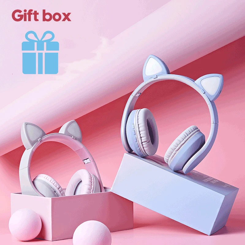 Милый Кот Bluetooth 5 0 гарнитура Беспроводной с функцией подачи Хай Фай музыки стерео