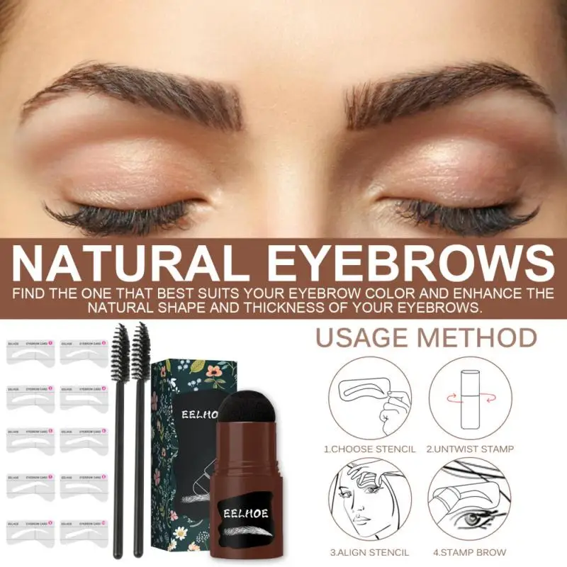 

Brow Stamp Shaping Kit Lazy Quick Draw Eyebrow Seal Waterproof Long Lasting Brow Powder Stamp Eyebrow Pen Brushes TSLM1
