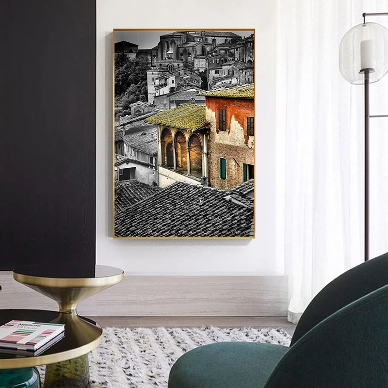 Черно-белая пейзажная картина домашний декор Скандинавская Картина на холсте