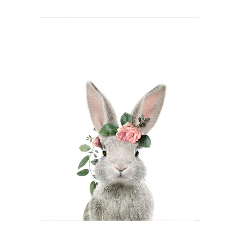 Плакаты с милыми животными кроликами декоративная картина на холсте Современная