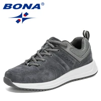 bona 2021 new designers suede casual shoes men loafers lightweight lace up shoes man comfortable outdoor walking shoe mansculino