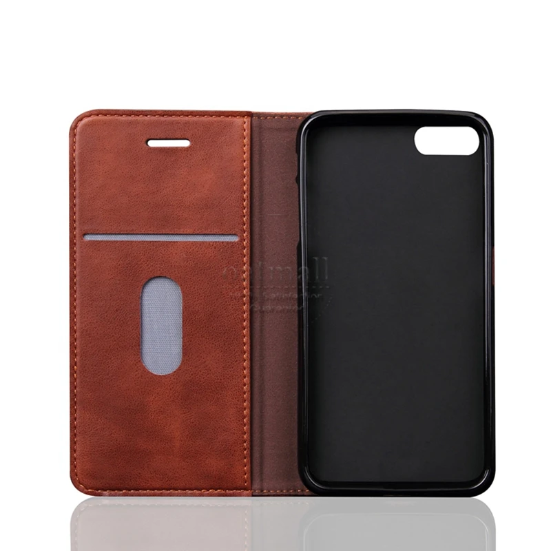 Роскошный кожаный флип чехол для Apple iphone 8 Plus кошелек с отделениями карт винтажные