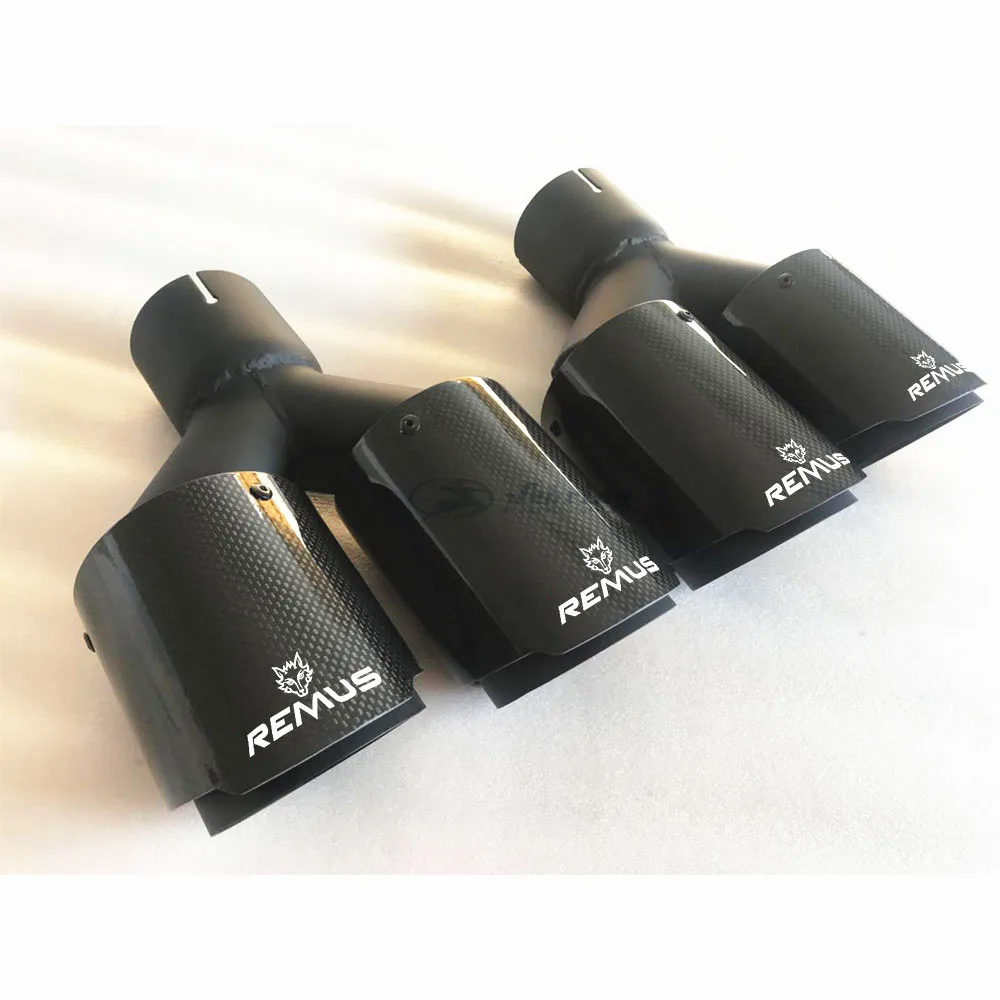 Универсальный глянцевый черный автомобильный глушитель REMUS выхлопная труба для