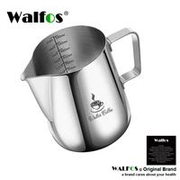 walfos style espresso coffee milk mugs cup pots jug handle craft coffee garland cup latte jug thickened stainless steel